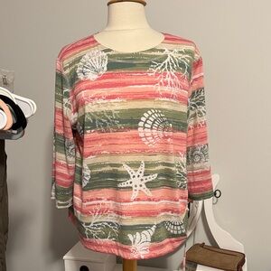 N Touch Seashell Print Top